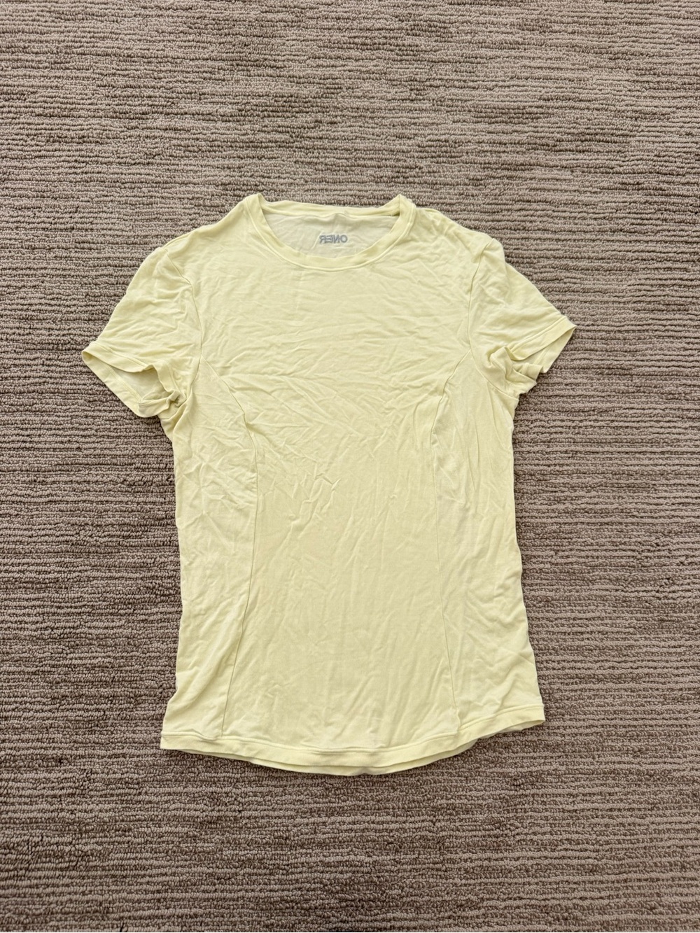 Oner Active Short Sleeve Crewneck Tee in Pale Yellow